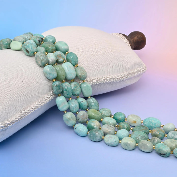 Blue Amazonite Oval Nugget Beads 10-17mm