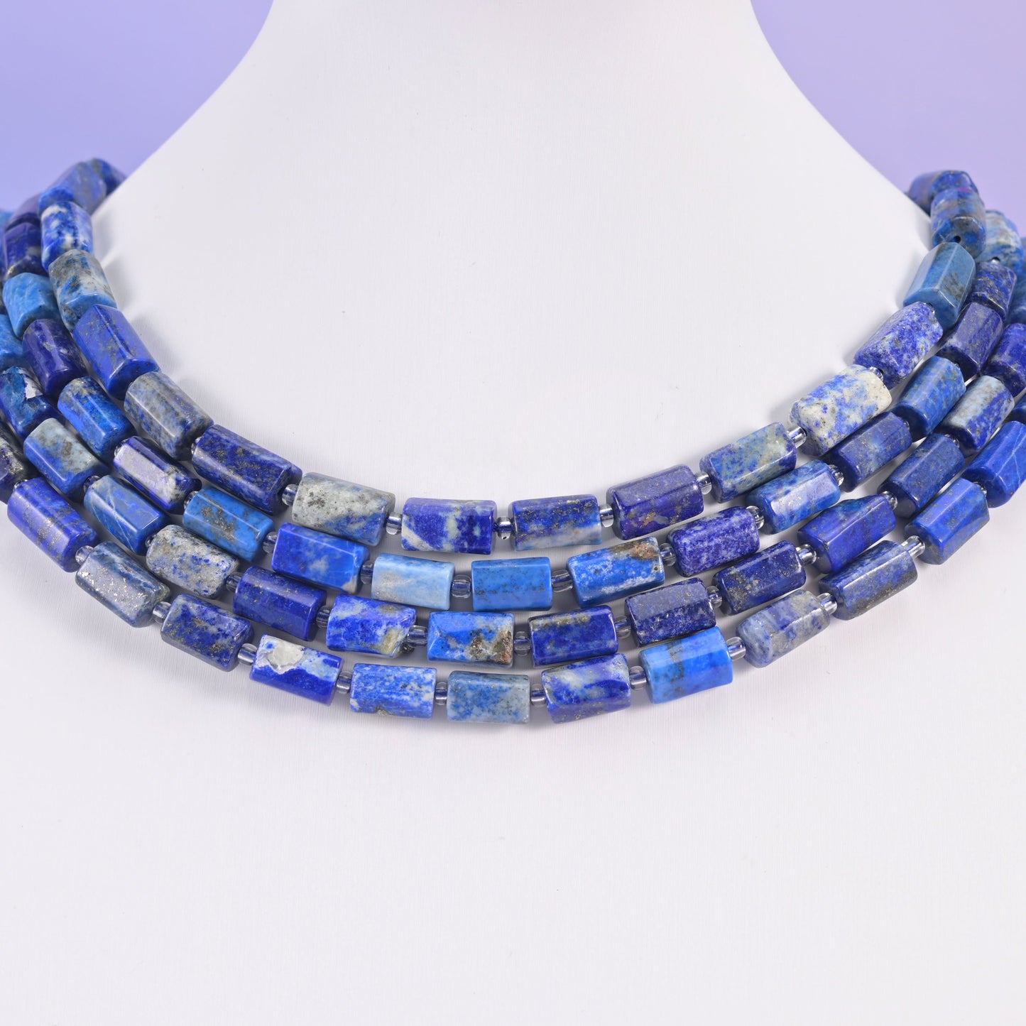 Lapis beads, faceted tube, 12 x 8mm