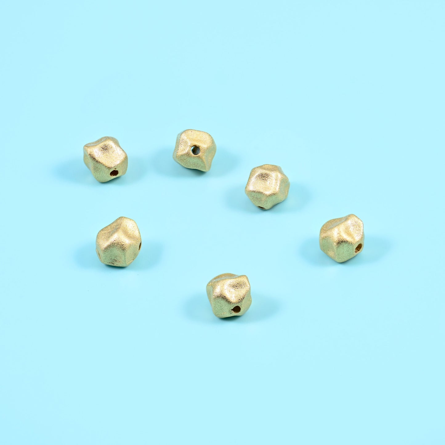 Irregular pebble shape gold filled nugget spacer bead