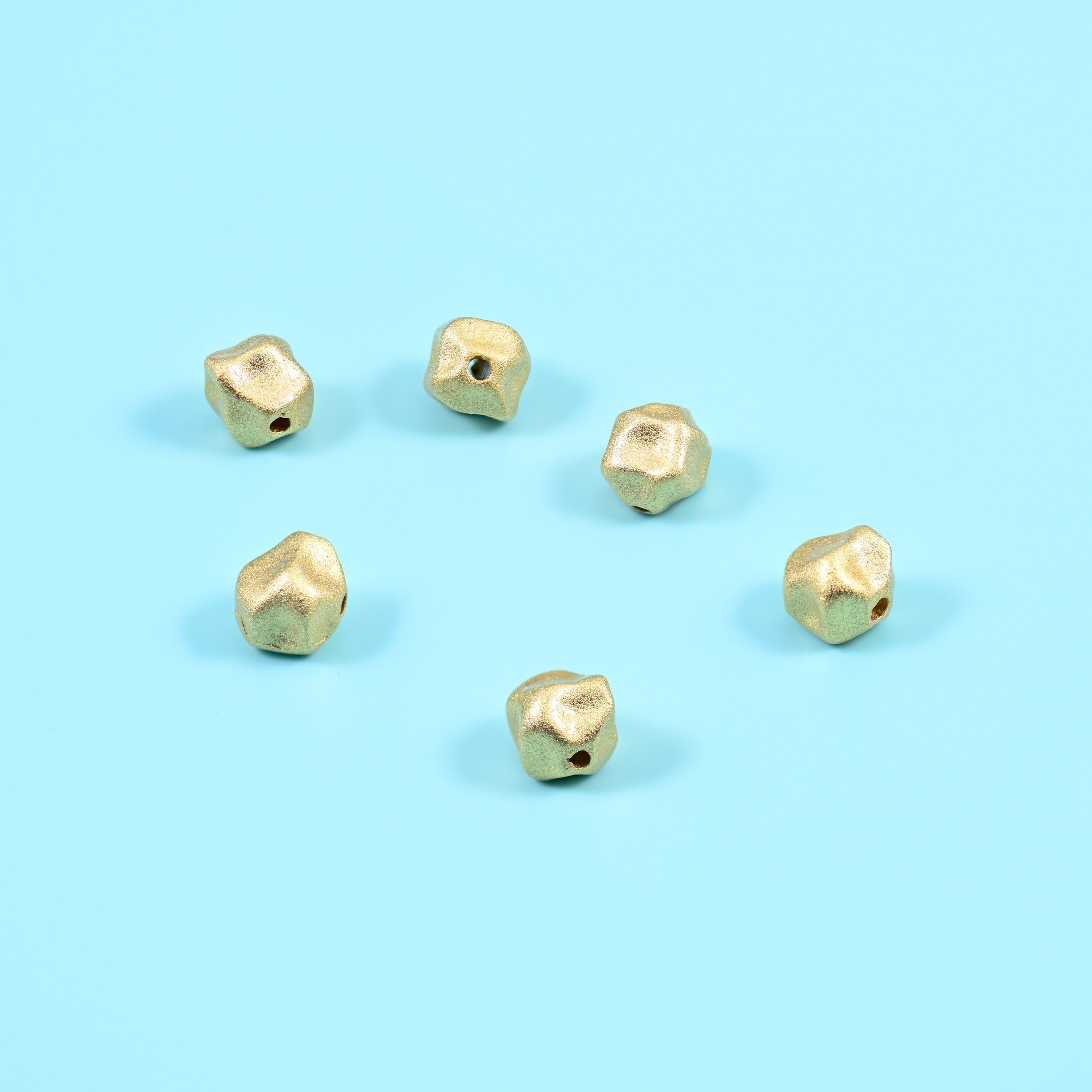 Irregular pebble shape gold filled nugget spacer bead