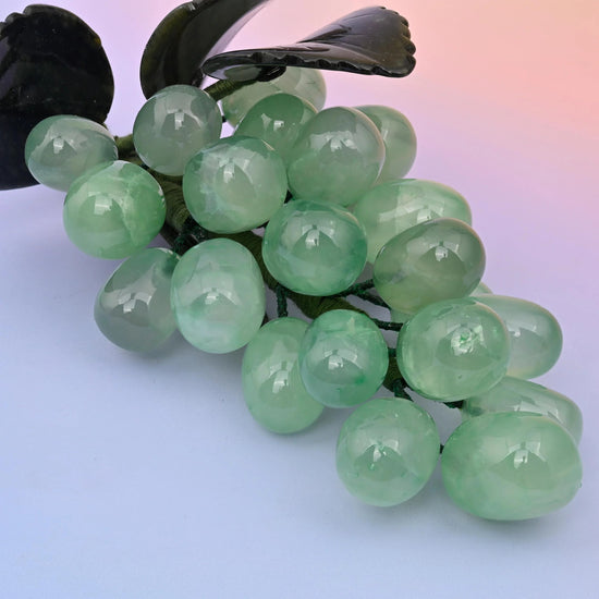 Green Fluorite grape carving, sold per piece