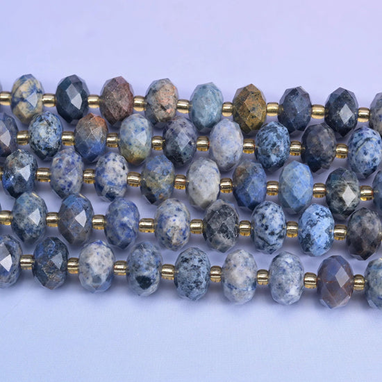 Sunset Dumortierite Faceted Rondelle Beads, 15.5 inch strand
