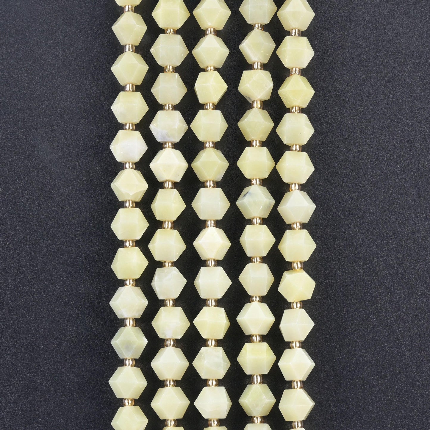 Lemon Jade Faceted Diamond Rhombus Beads, 15.5 inch strand