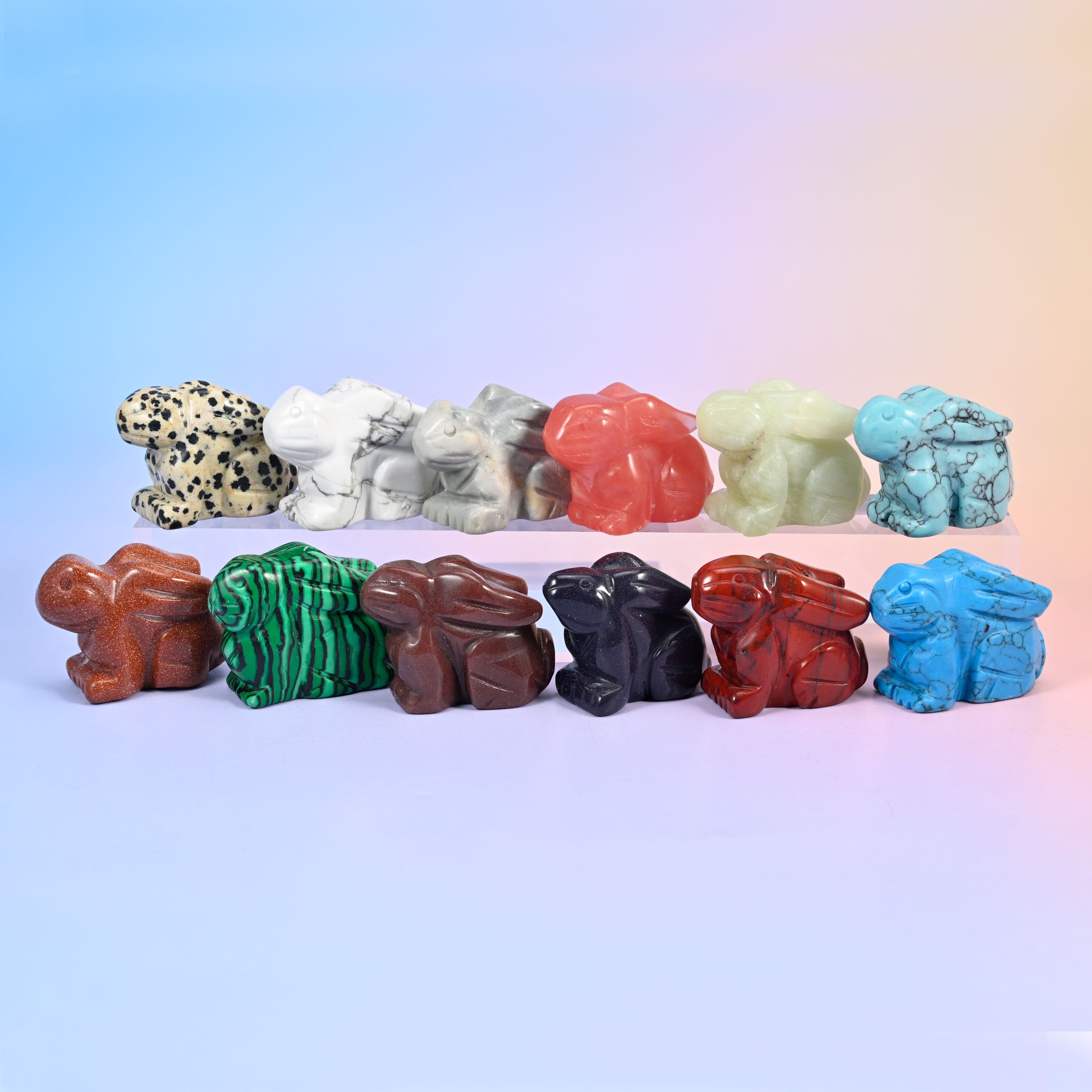 1.5 Inch Laying Down Bunny Crystal Figurines