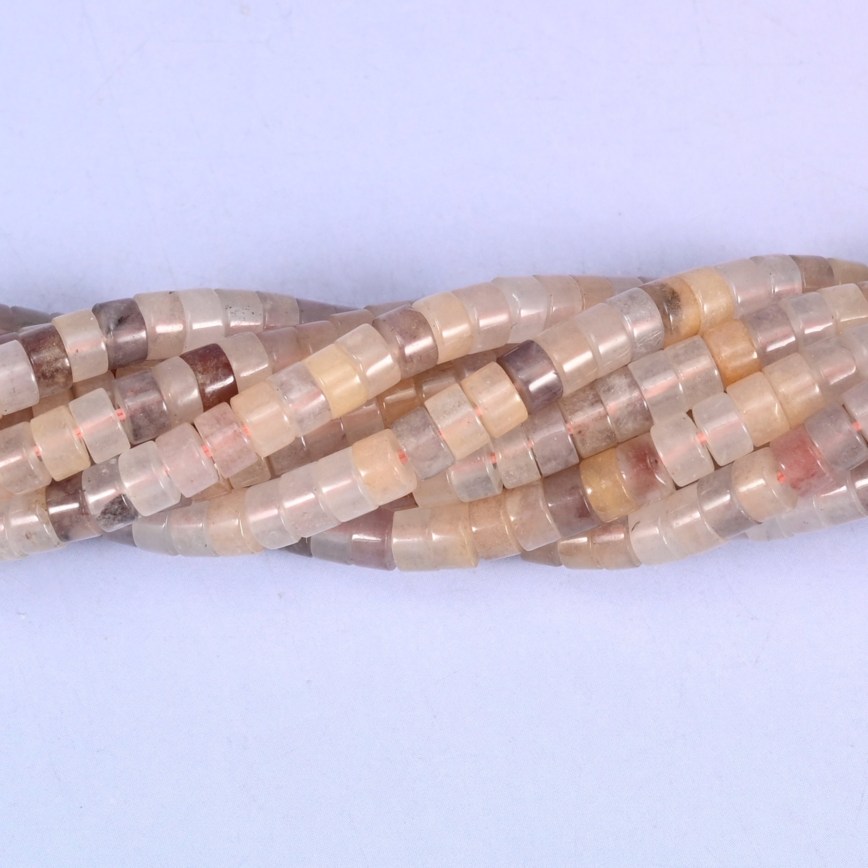 Lavender Quartz Smooth Heishi Disc Beads, approximately 180 beads per strand