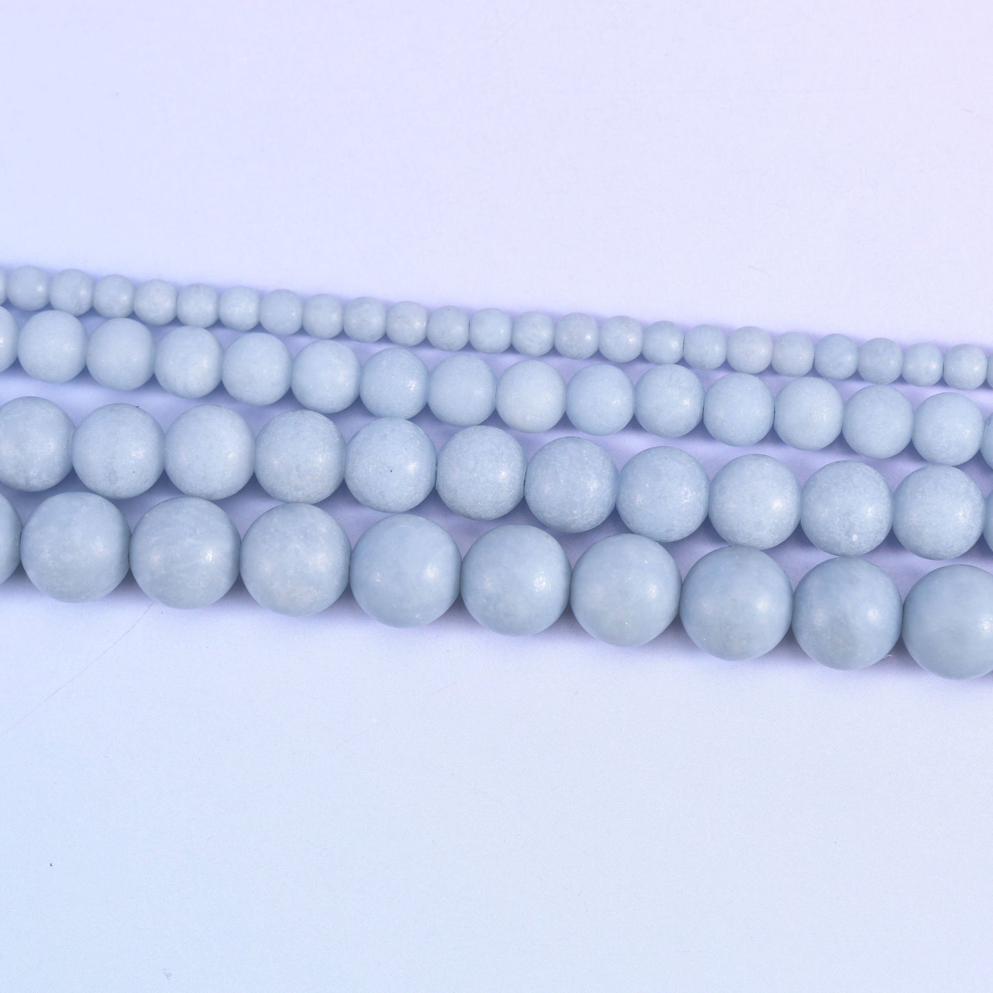 Angelite Matte Round Beads 4mm 6mm 8mm 10mm, 15 inch full strand