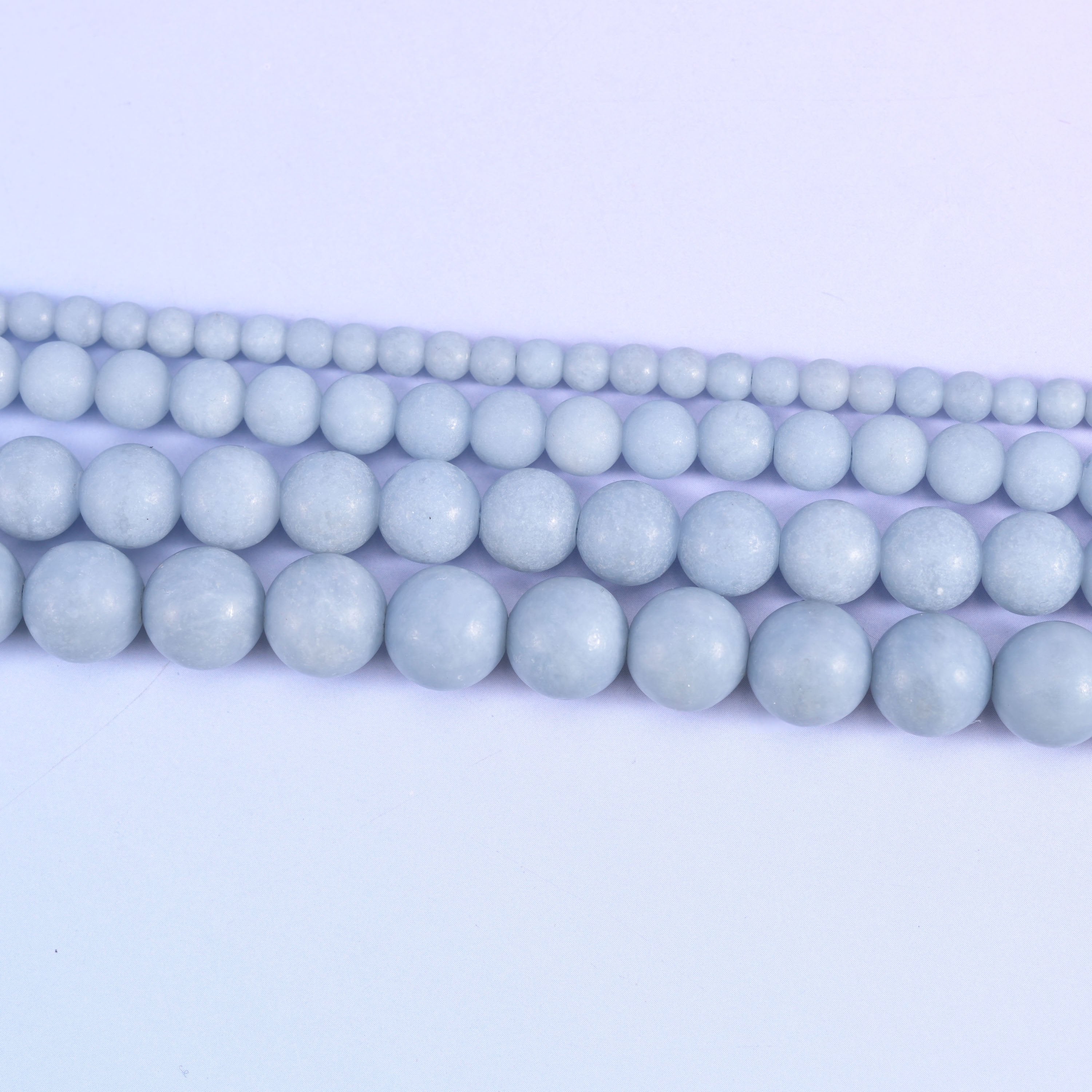 Angelite Matte Round Beads 4mm 6mm 8mm 10mm, 15 inch full strand