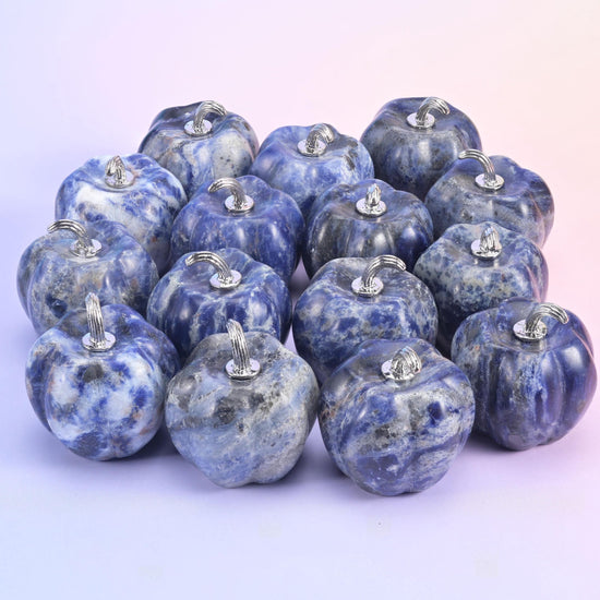 Carved stone pumpkin polished smooth all round, sold per piece in the gemstone you choose