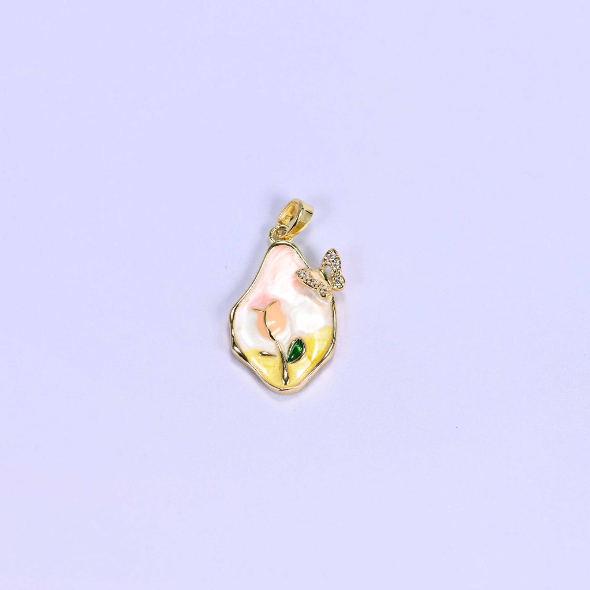 Enamel Freeform Tulip Butterfly Charms