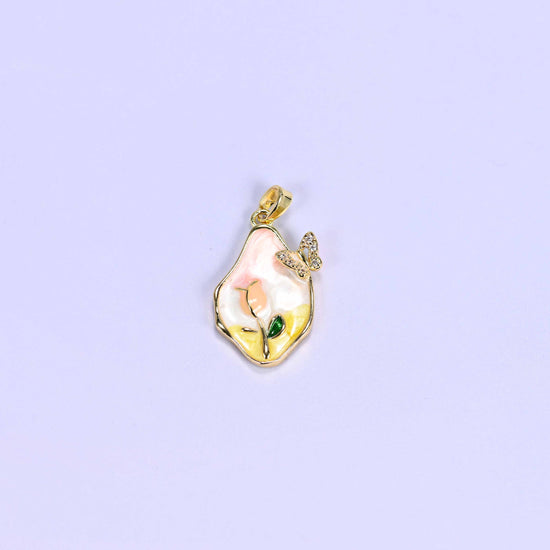 Enamel Freeform Tulip Butterfly Charms