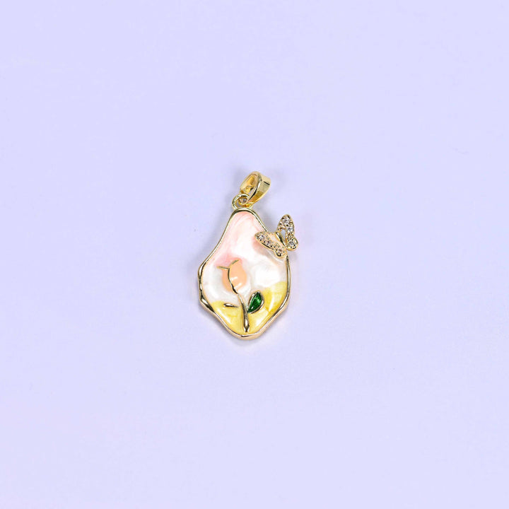 Enamel Freeform Tulip Butterfly Charms