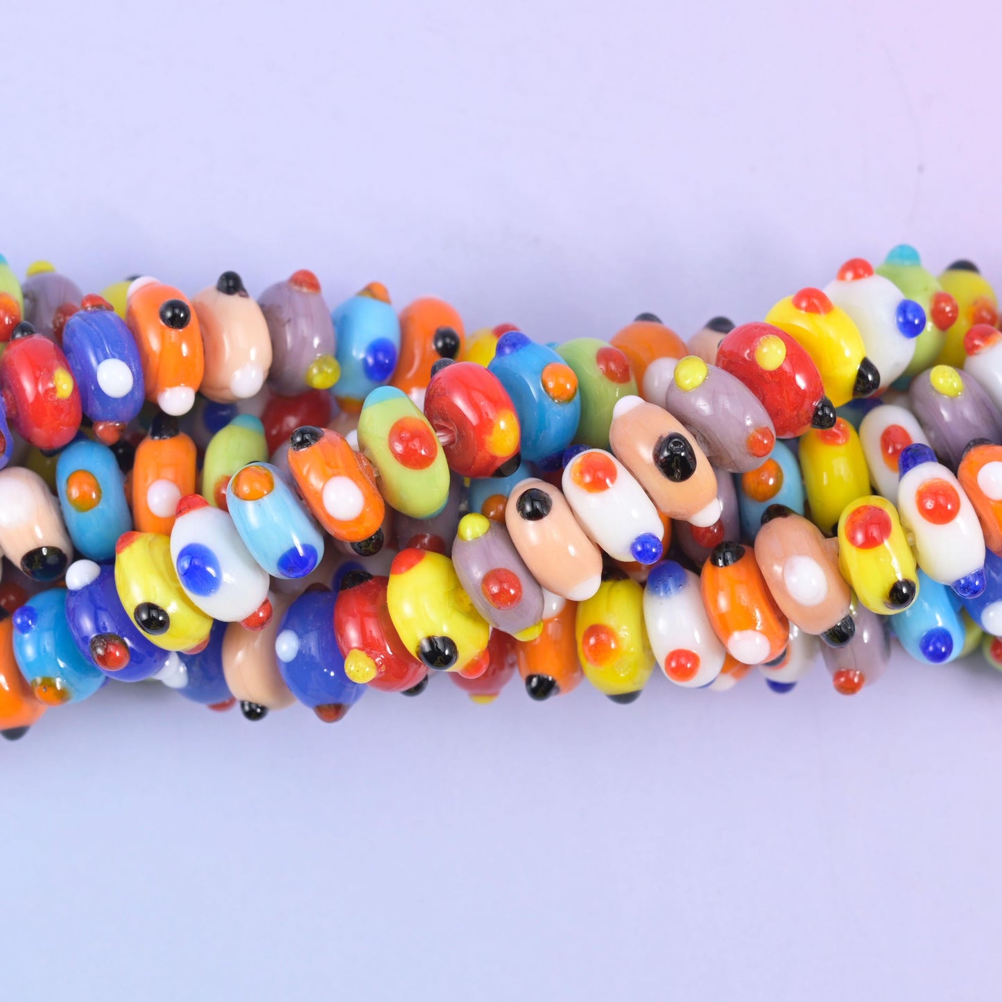 Donut rondelle cut glass beads with a glossy surface