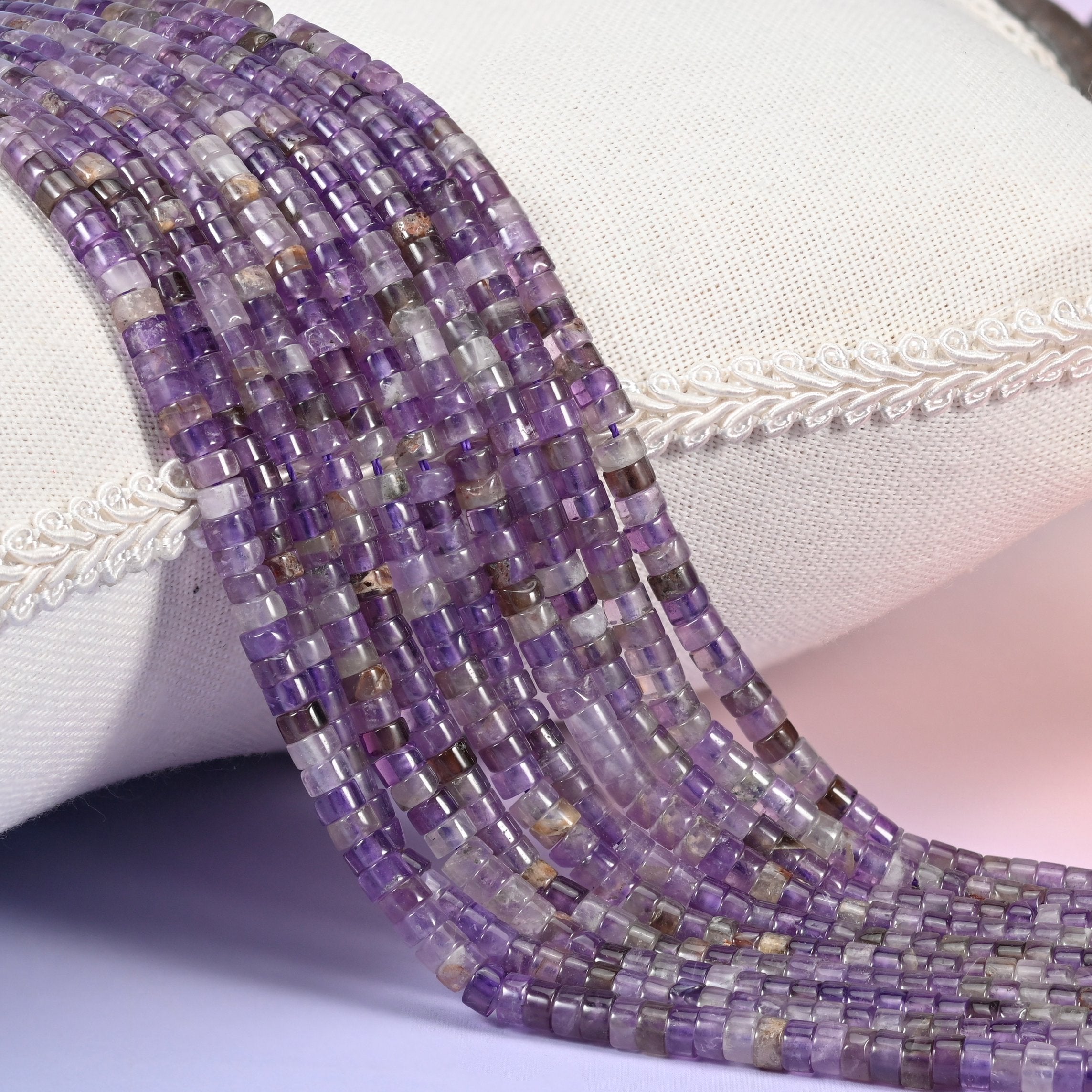 Amethyst Heishi Disc Beads 2x4mm