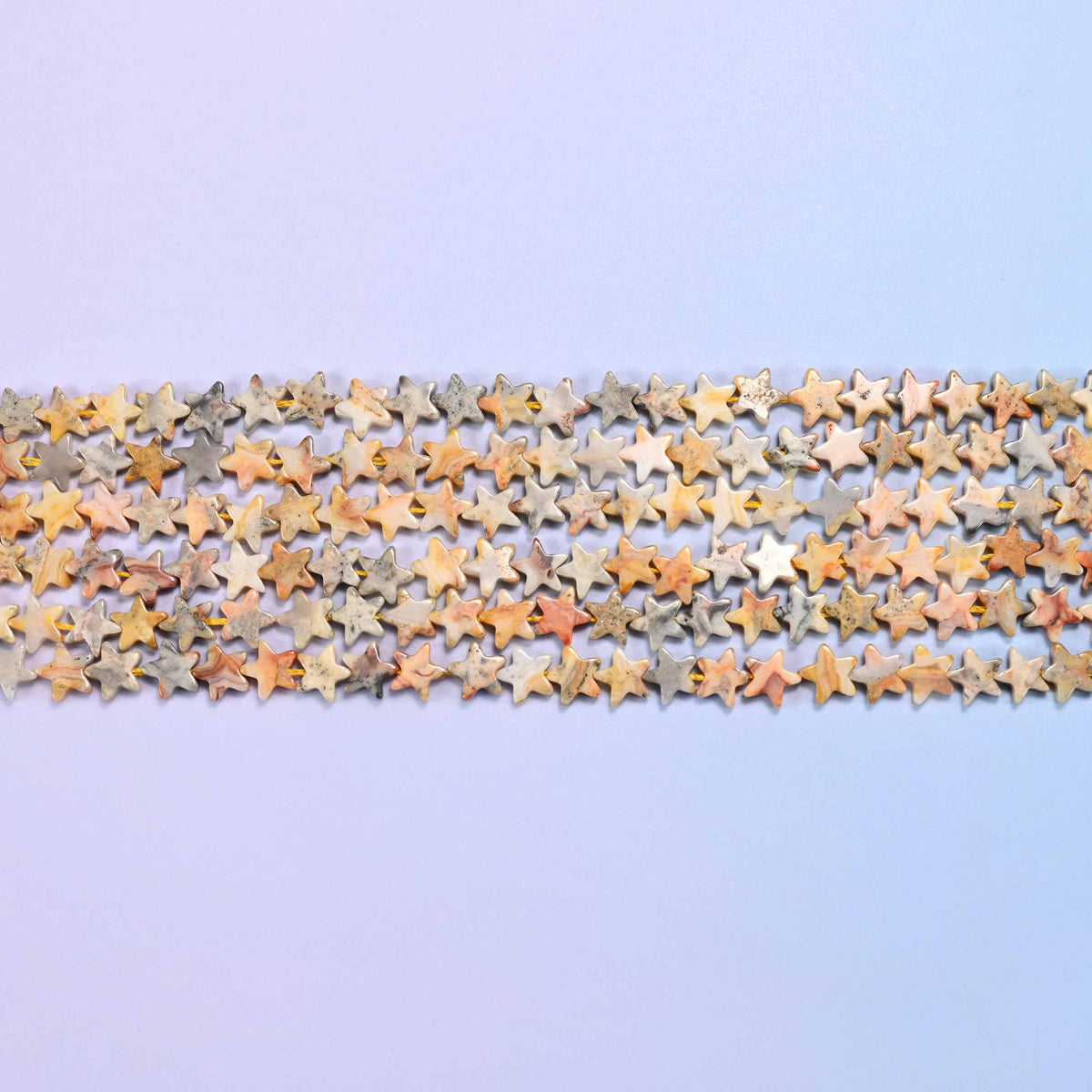 Crazy agate beads in warm cream, apricot, sandy tan and soft grey