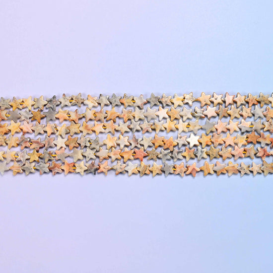 Crazy agate beads in warm cream, apricot, sandy tan and soft grey