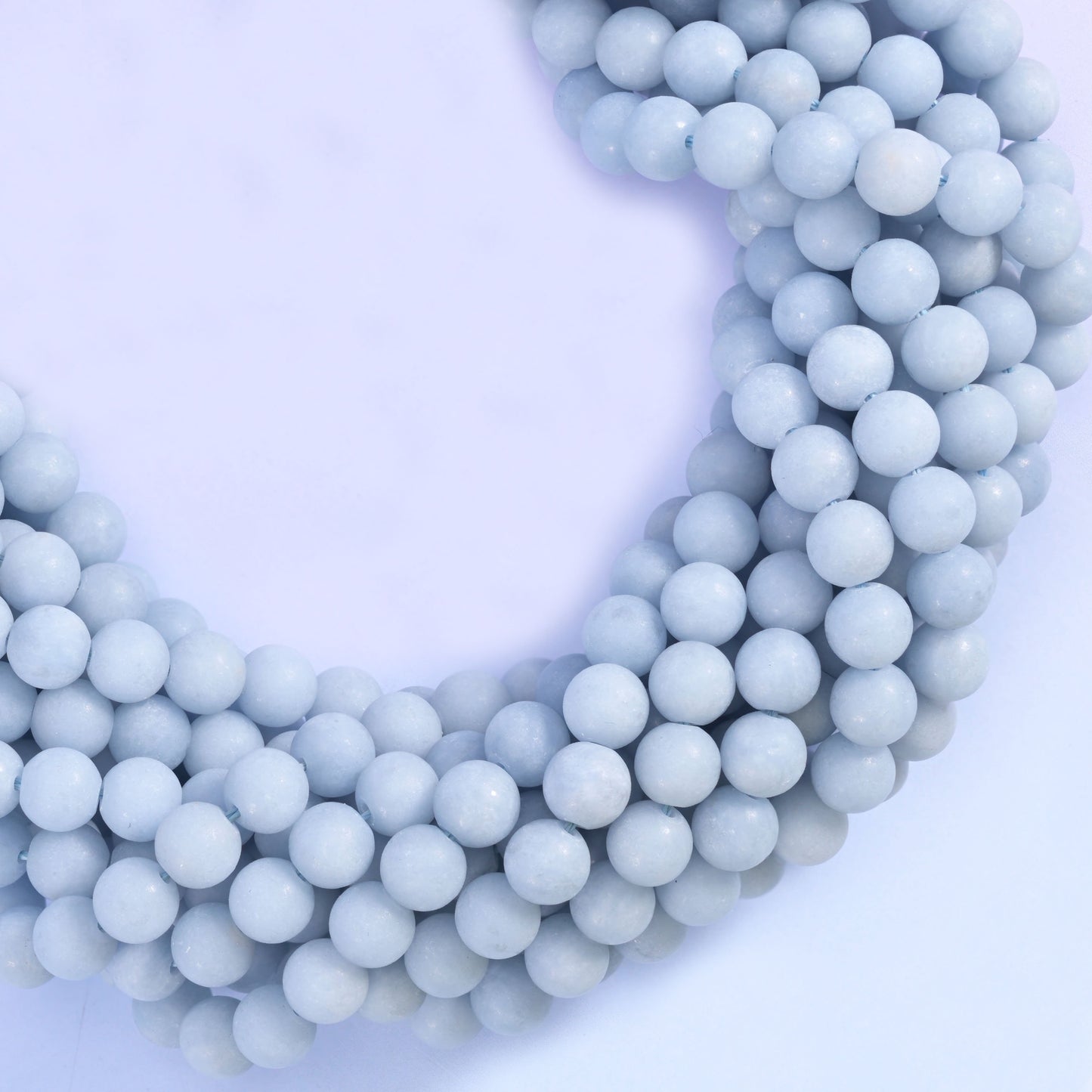 Angelite Matte Round Beads 4mm 6mm 8mm 10mm Jewelry Making 15 Inch Strand
