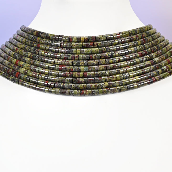 Dragon Blood Stone Smooth Heishi Disc Beads: Jewelry Making Supply, 15.5 Inch Strand