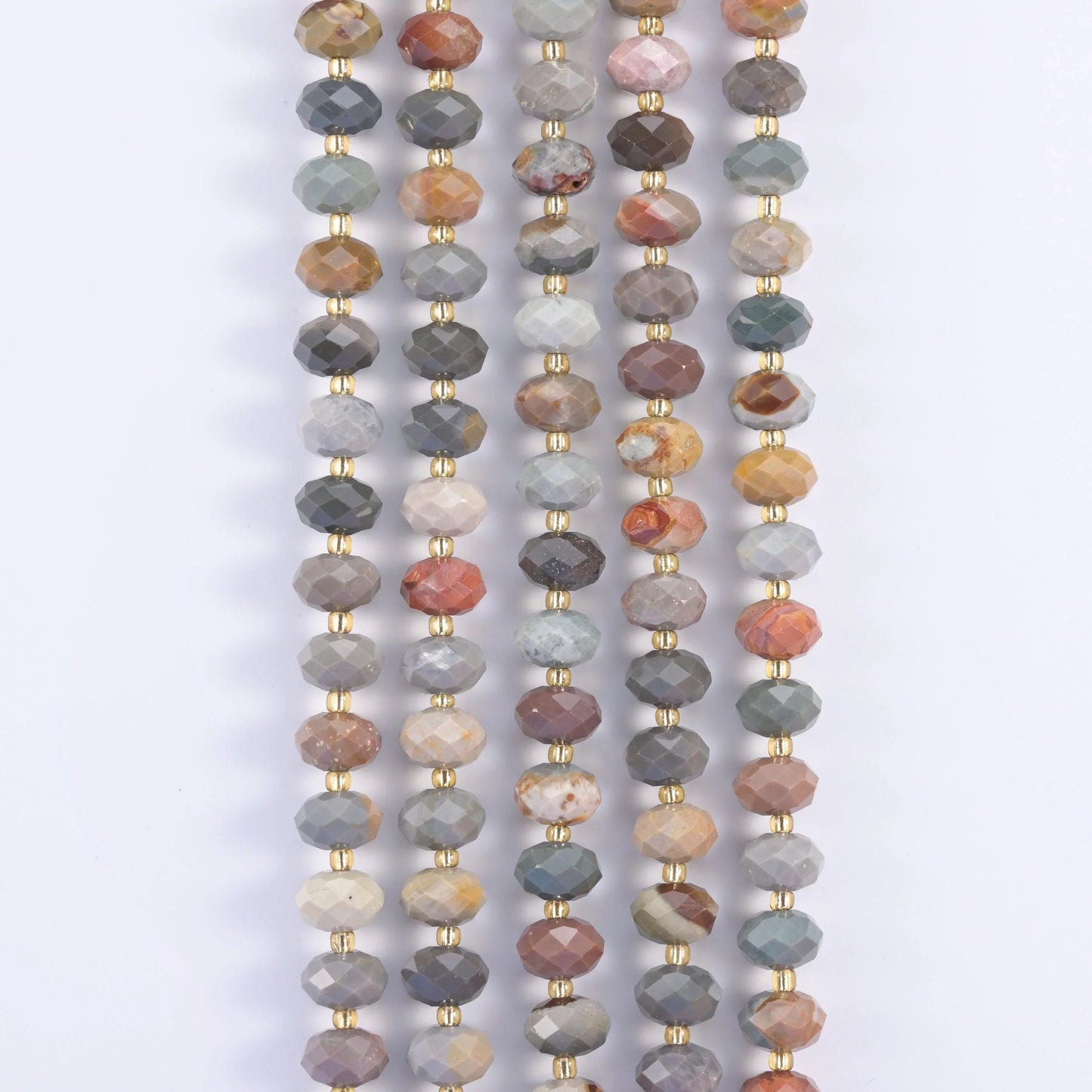 Alashan Agate Faceted Rondelle Beads, 15.5 inch strand