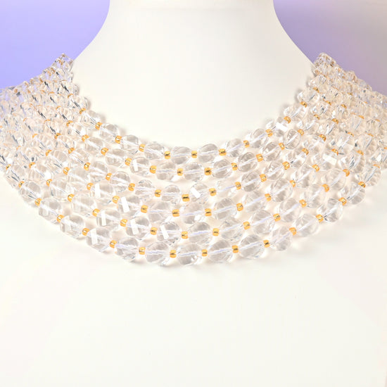 Clear Quartz Faceted Spiral Twist Beads: Size 8mm 10mm, Jewelry Making, 15 inch Strand