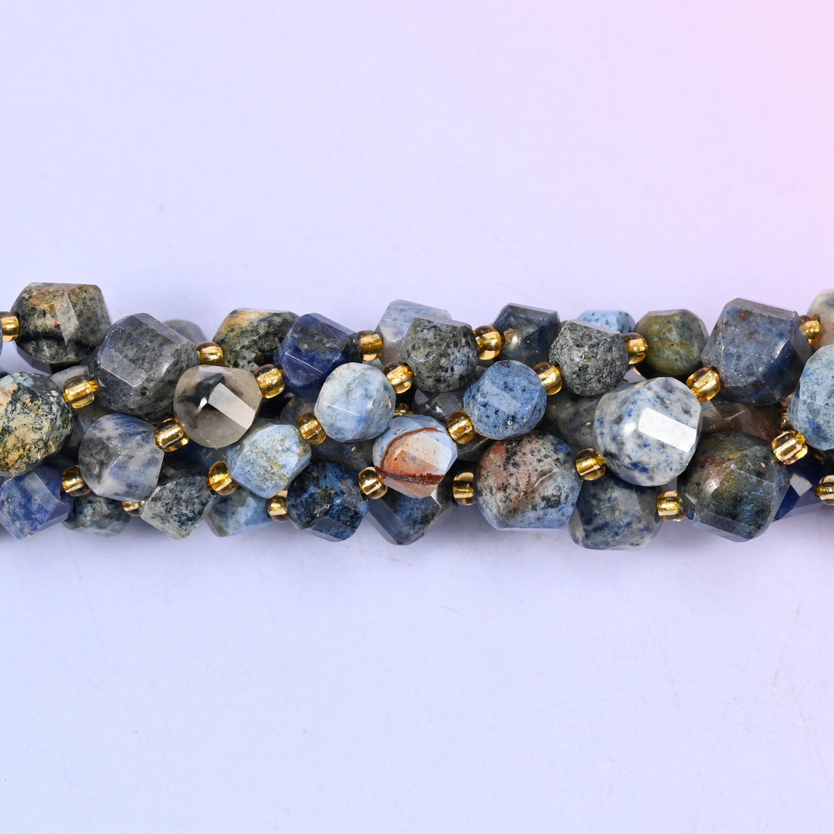 Sunset Dumortierite beads, sold per 15 inch strand