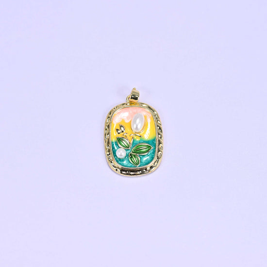 Enamel Rectangular Tulip Charms