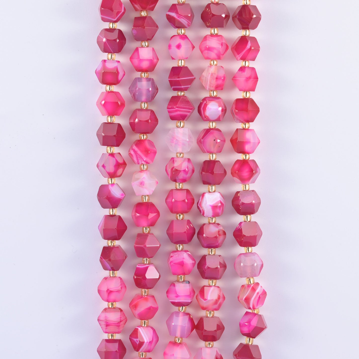 Eight-sided diamond rhombus cut gemstone beads for jewelry making.
