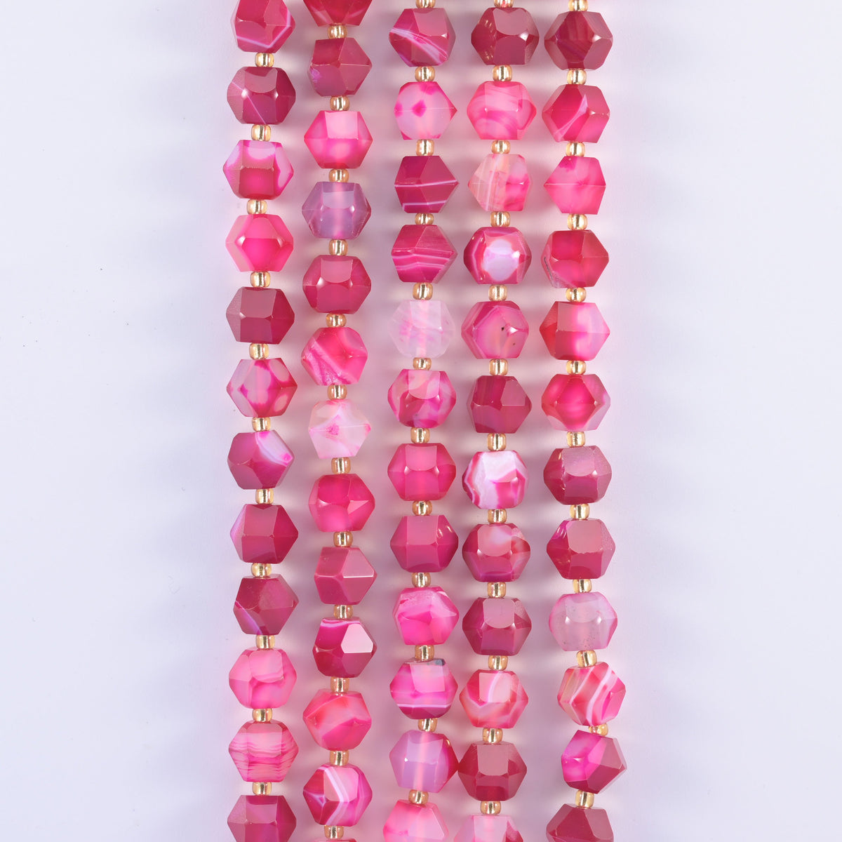 Eight-sided diamond rhombus cut gemstone beads for jewelry making.