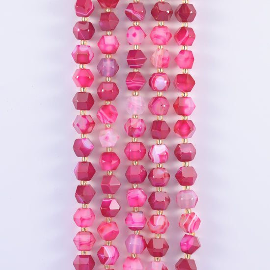 Eight-sided diamond rhombus cut gemstone beads for jewelry making.