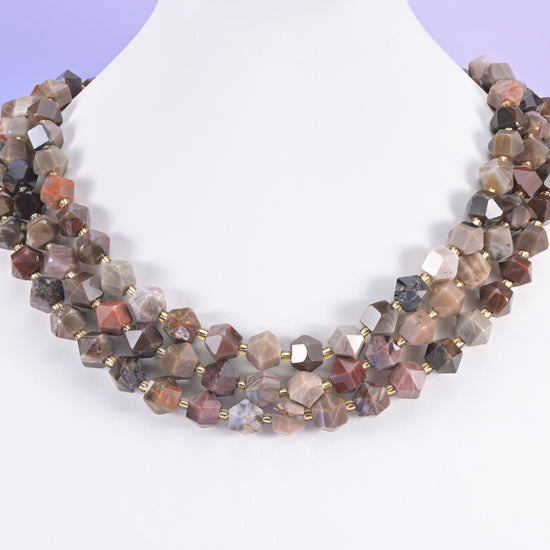 Faceted rhombus beads, 1.0mm hole takes beading wire, nylon thread and thin leather cord.