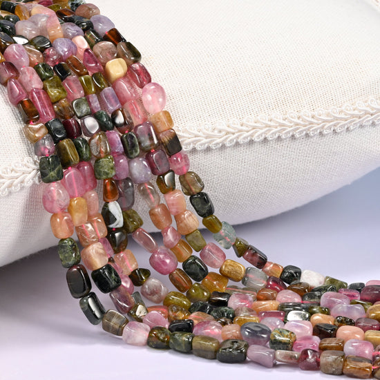 Colorful Tourmaline Irregular Freeform Nugget Beads