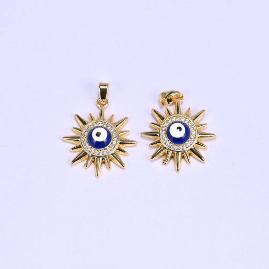 Evil Eye Sun Zircon Charms: DIY Pendants, Jewelry Making Supply