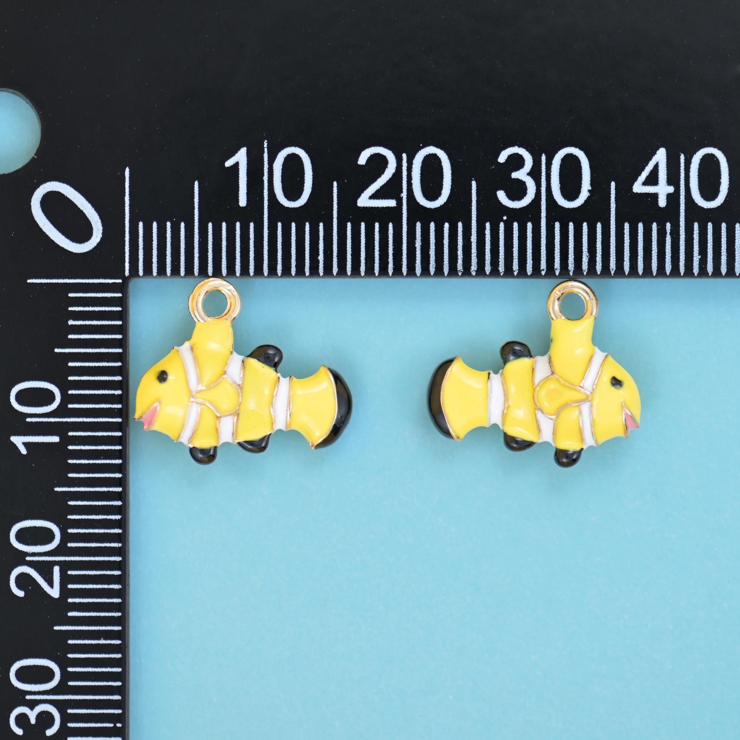 18K Gold Filled Enamel Clown Fish Charms for DIY Jewelry Making Supply