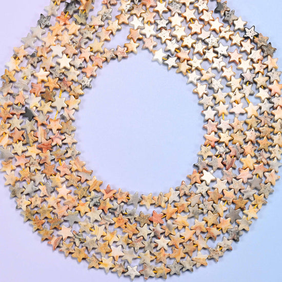 Crazy agate flat star beads, hole 0.8mm