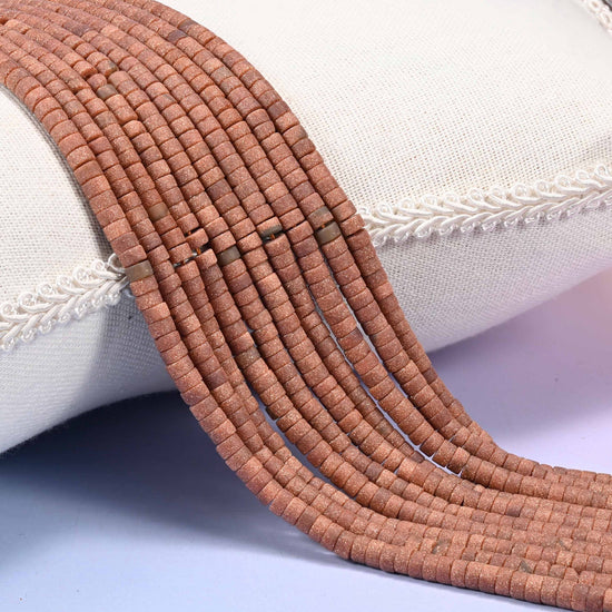Matte Gold Sandstone Heishi Disc Beads