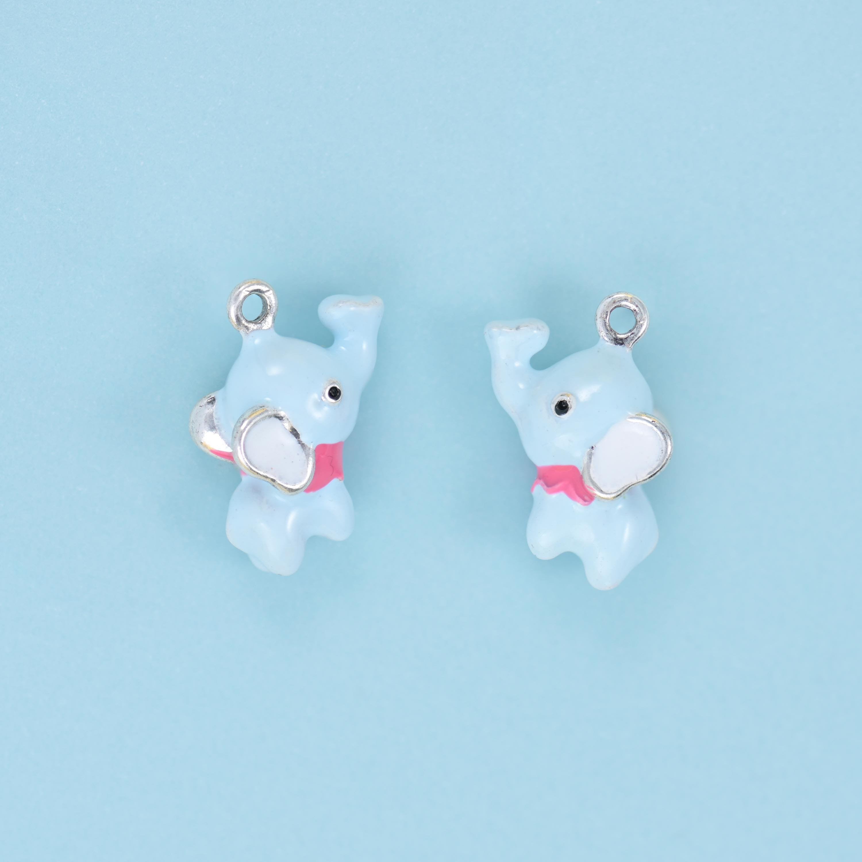 Elephant cut brass, 18k gold filled and 18k white gold filled, beads