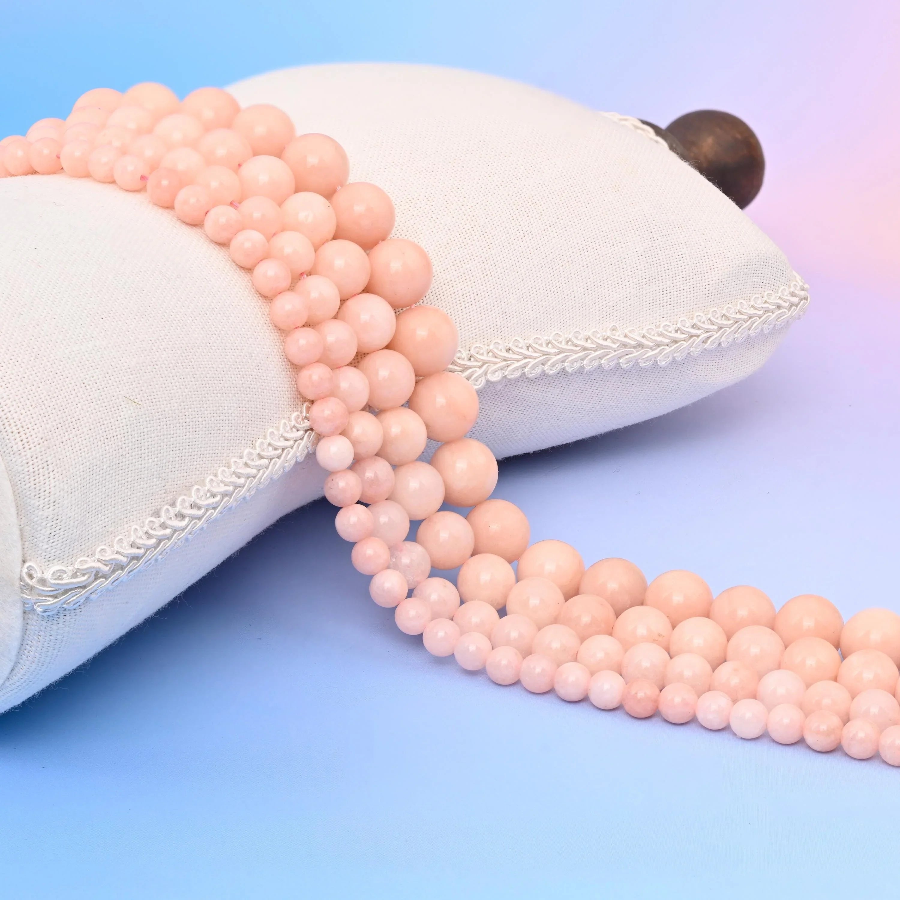 Dyed Pink Jade Smooth Round Beads