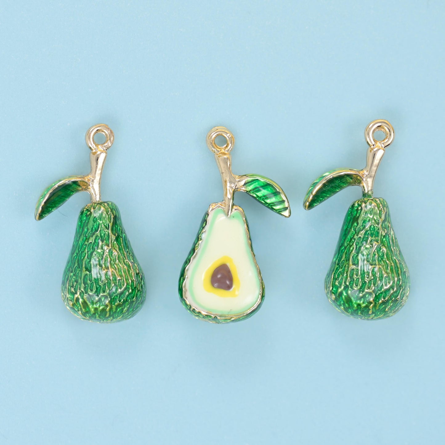 Avocado cut brass beads