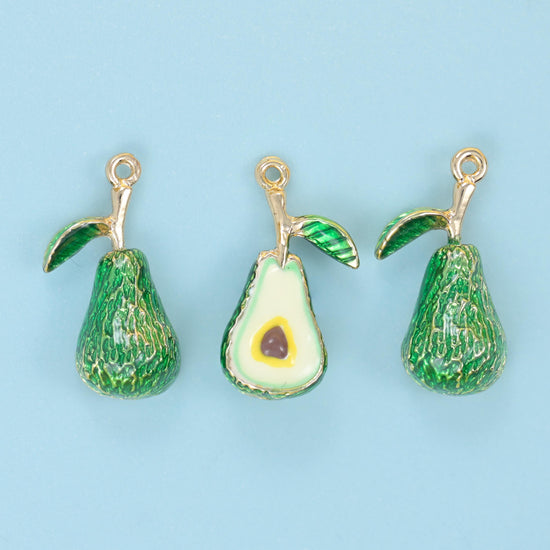 Avocado cut brass beads