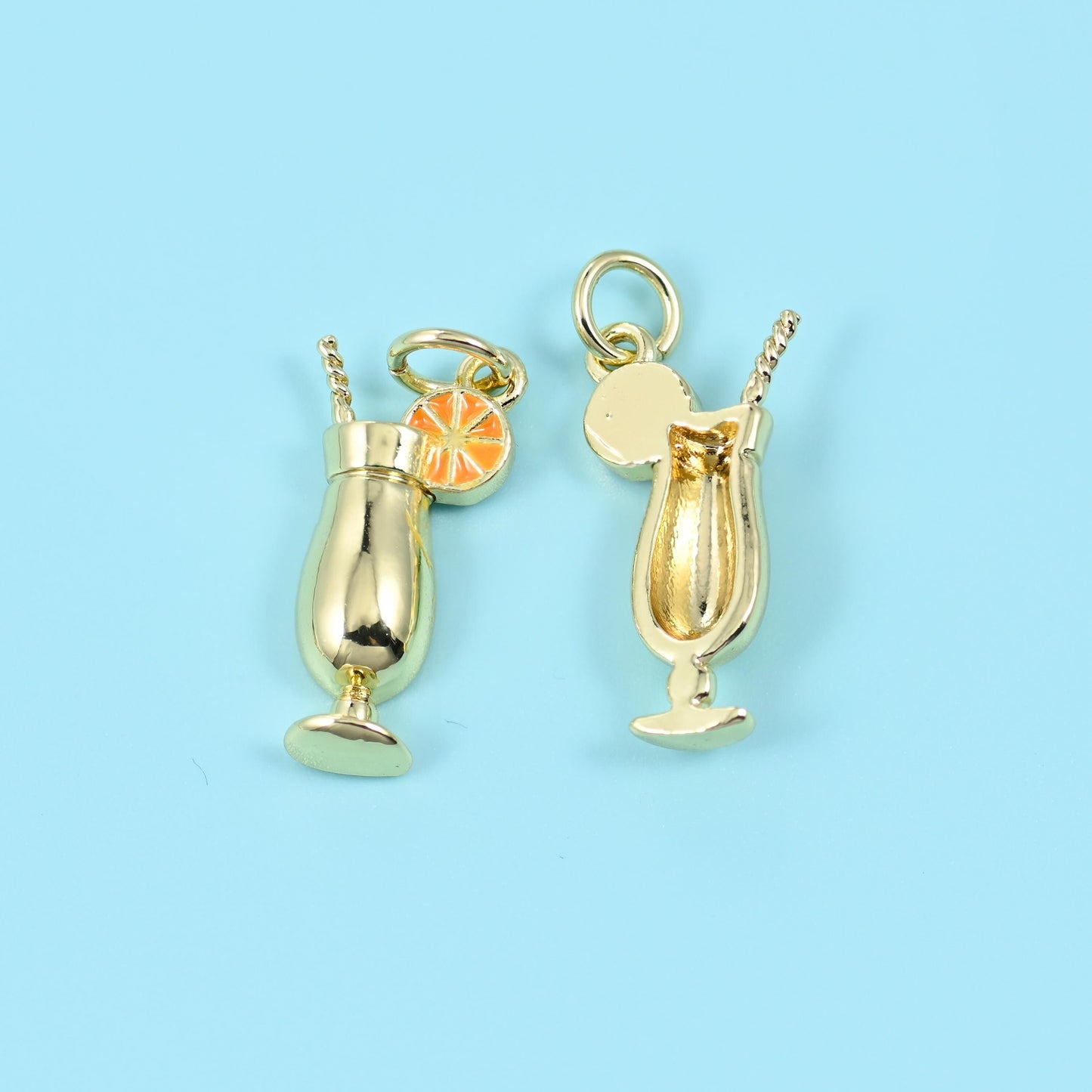 18K Gold Filled Enamel Beer Mug Charm 12.42x8.11mm, 1 Piece
