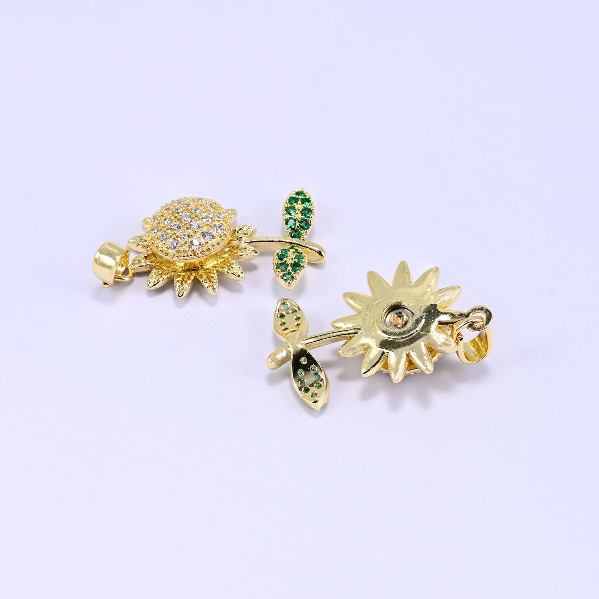 Sunflower Spinner Charm Pendant, sold individually, 1 piece per order