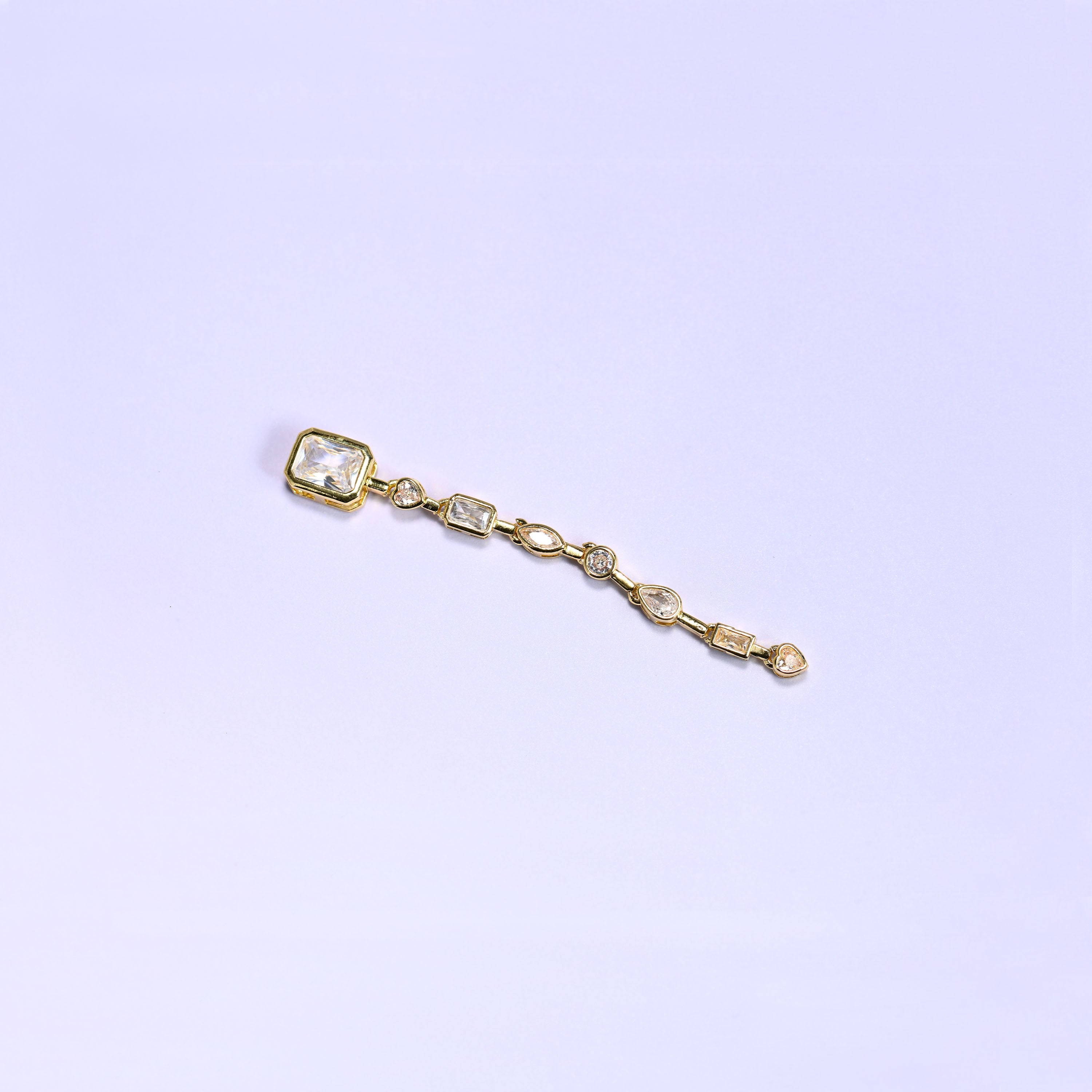 Clear Rectangle Multicolor Zircon Pendants: 18K Gold Filled Charms, Jewelry Making Supply