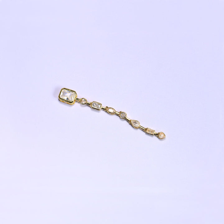 Clear Rectangle Multicolor Zircon Pendants: 18K Gold Plated Charms, Jewelry Making Supply