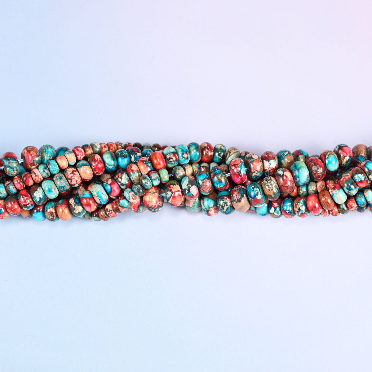 Red Dyed Sea Sediment Jasper Rondelle Beads for jewellery making.