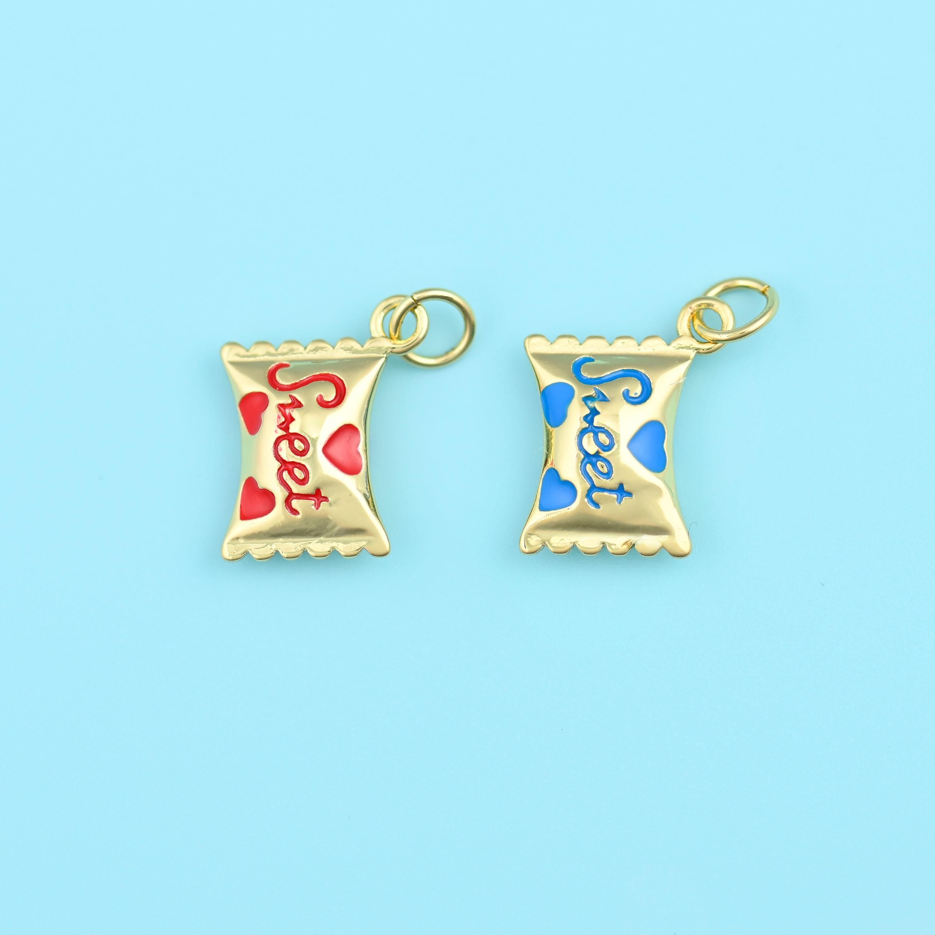 Candy wrapper cut brass beads