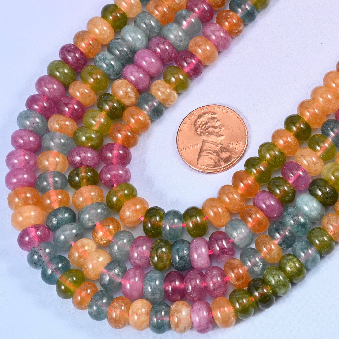 Colorful Dyed Jade Smooth Rondelle Beads 5x8mm, approximately 75 beads per strand