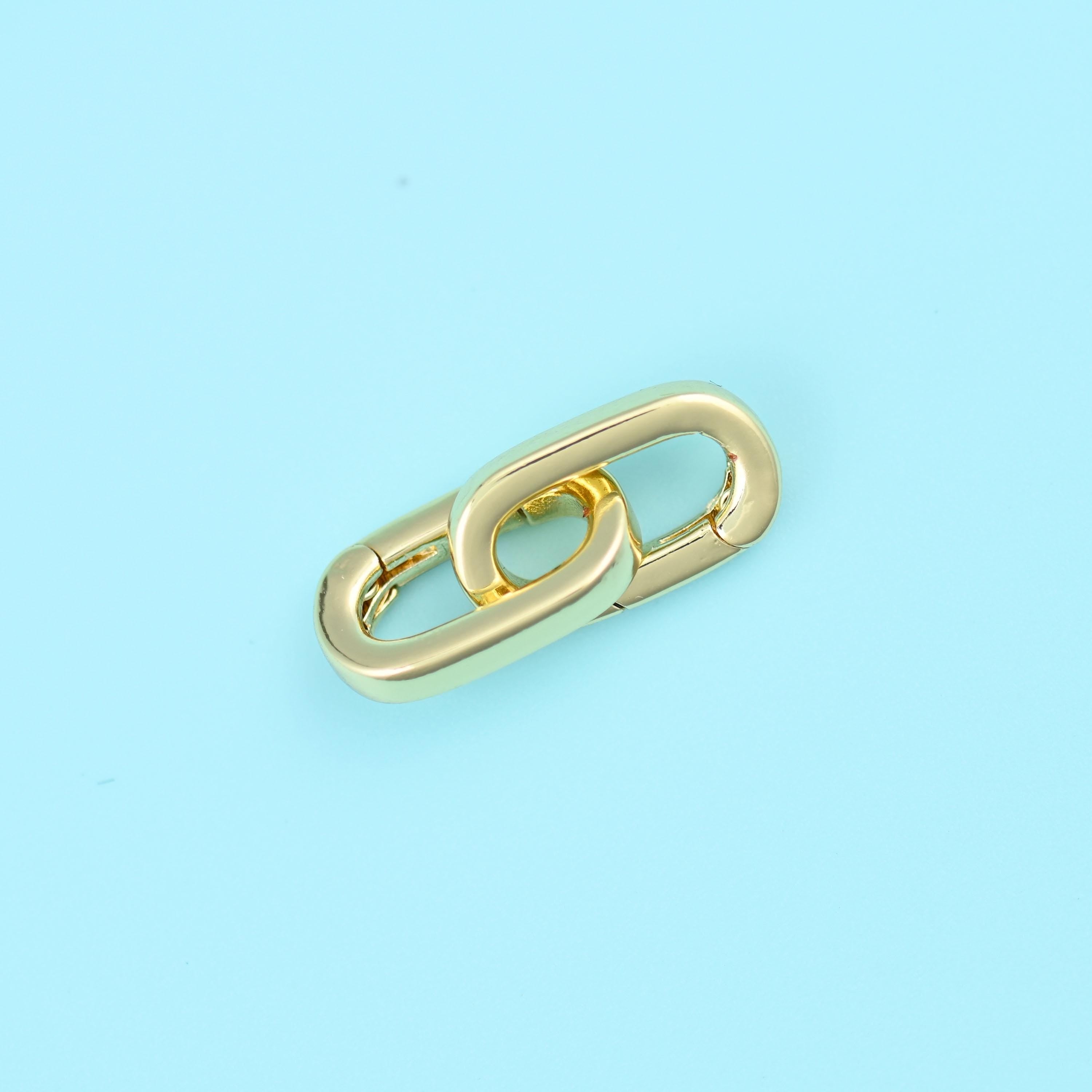 18K Gold Filled Oval Carabiner Clasps for DIY Jewelry Making Supply