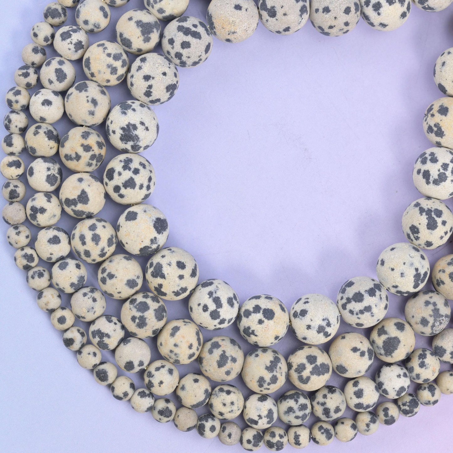 Dalmatian Jasper round beads, up to 88 beads per strand