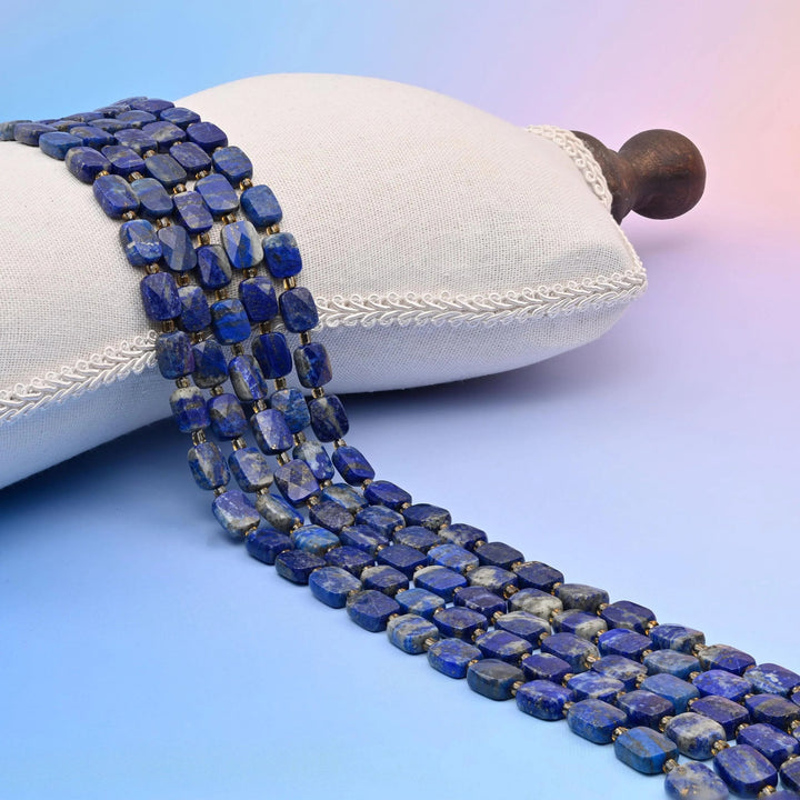 Lapis Lazuli Faceted Rectangular Beads 10x8mm
