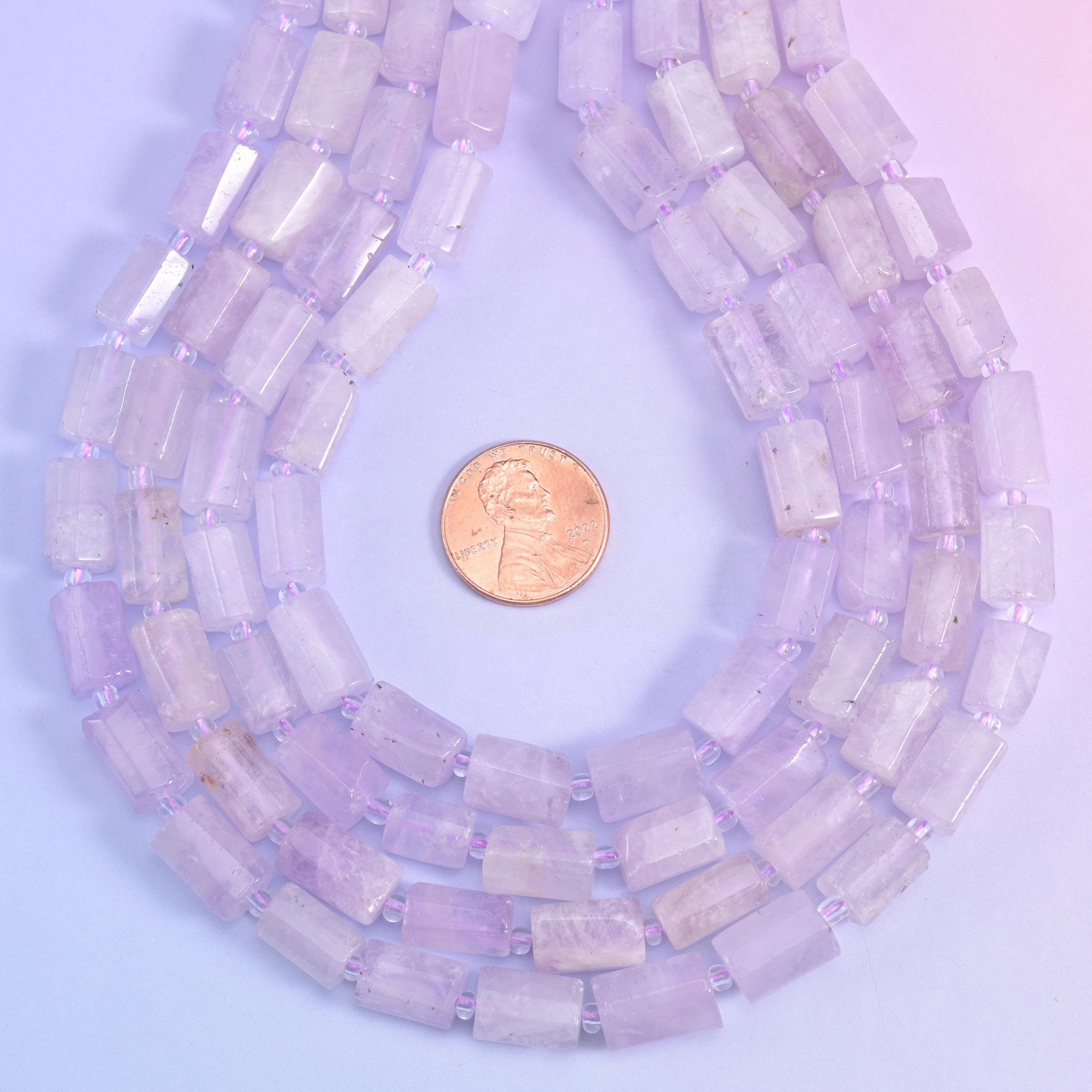 Natural Purple Jade faceted tube cylinder beads, center drilled for jewelry making
