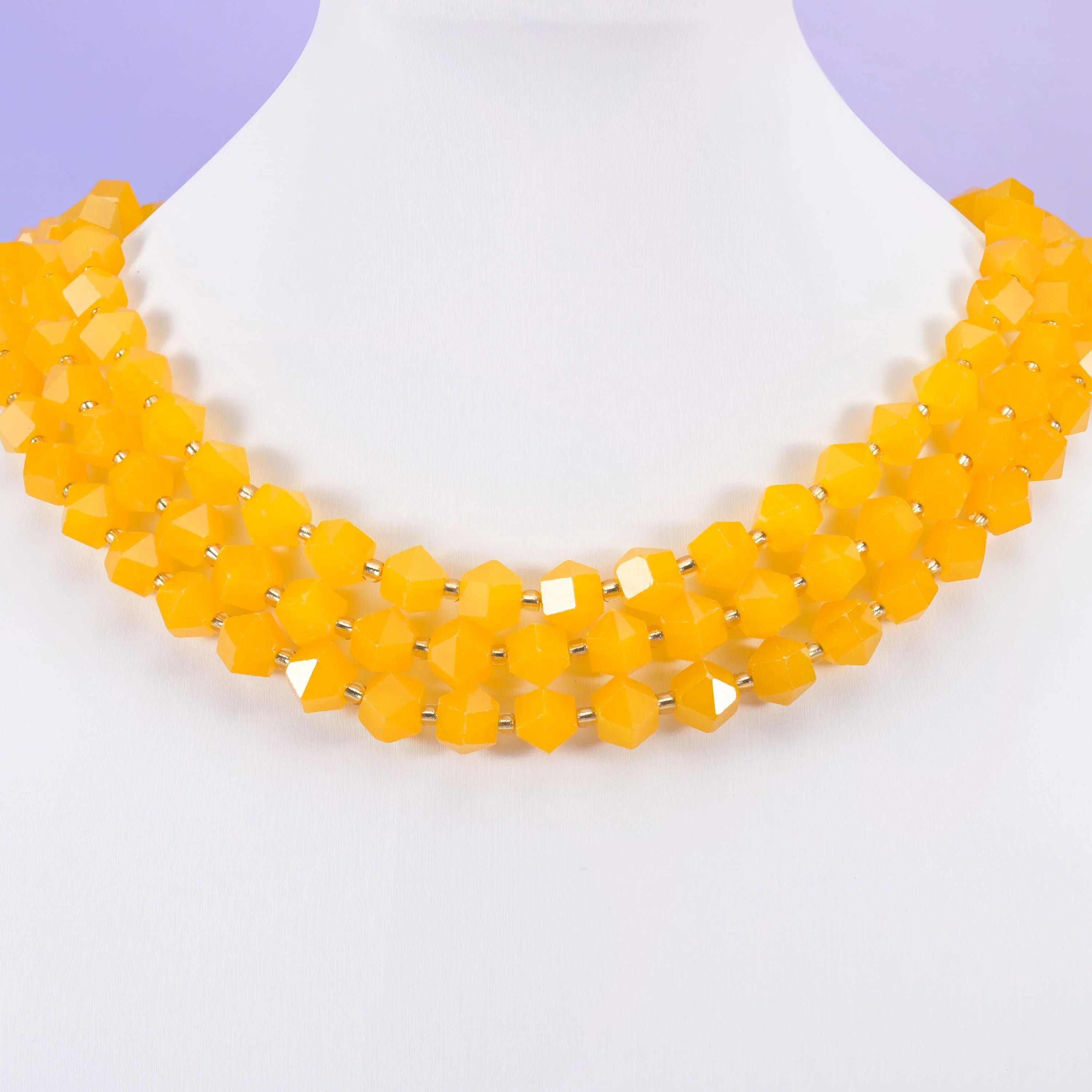 Dyed Yellow Jade beads, faceted diamond rhombus, 10mm